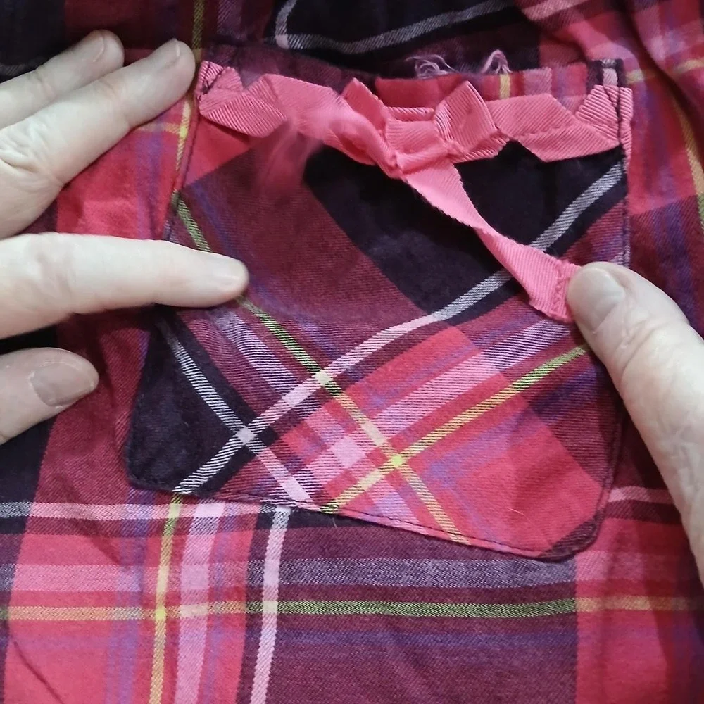 Victoria's Secret Medium Plaid PJ Set 100% cotton long sleeve y2k cute cozy